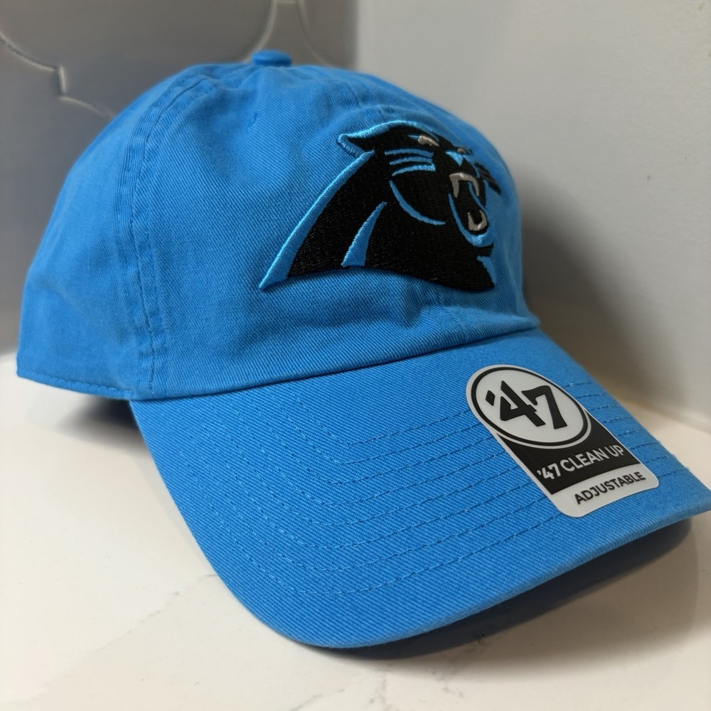 '47 Brand Carolina Panthers NFL Blue Adjustable Clean Up Dad Hat Cap - OSFM